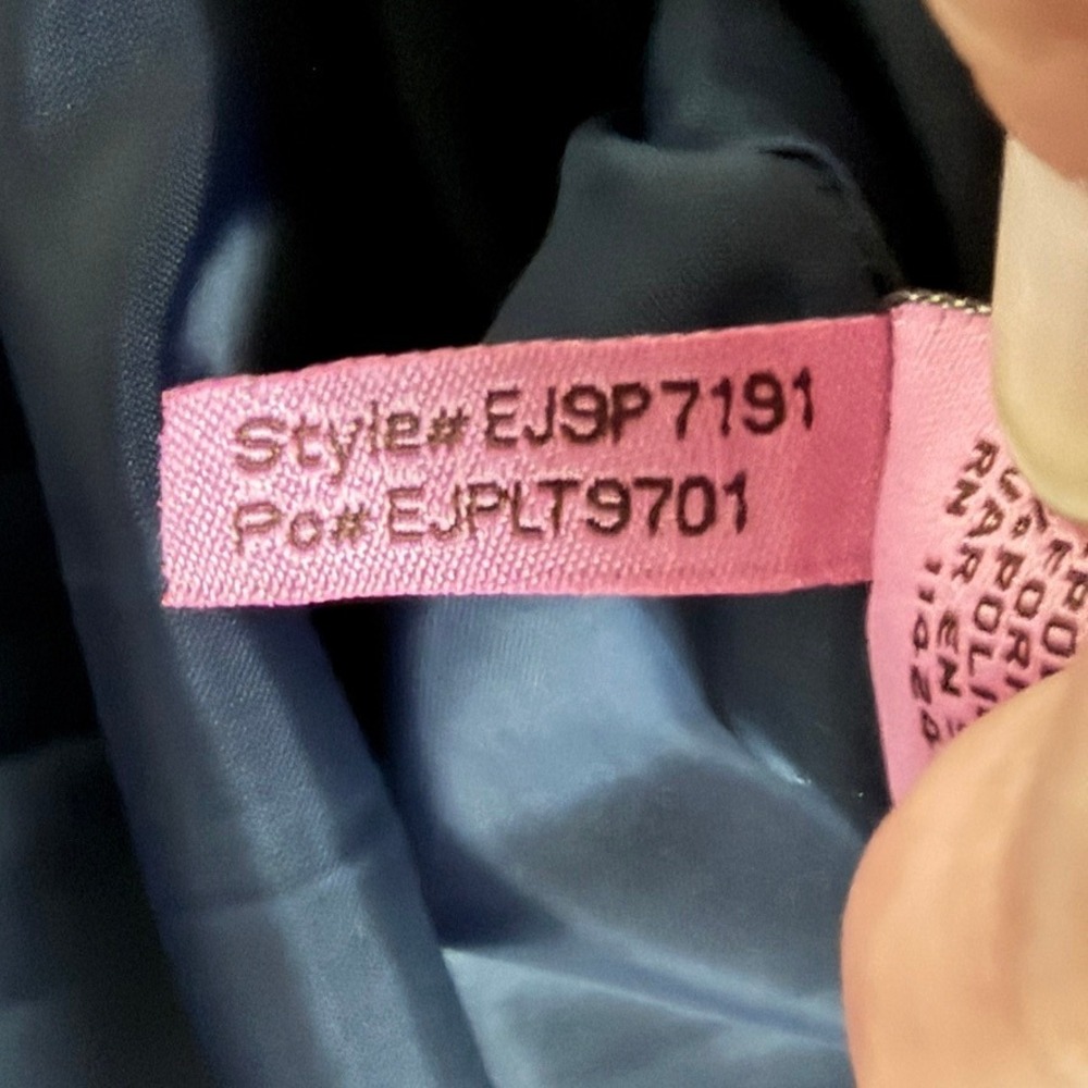 Eliza J Navy Taffeta Portrait Collar Fit Flare Dress M Navy Blue Wedding - Picture 8 of 10